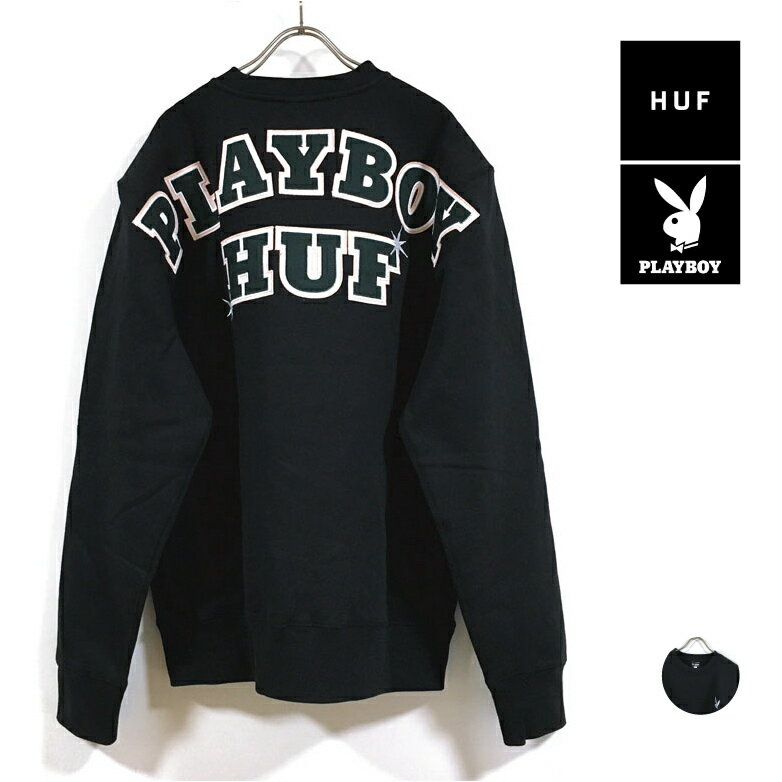 HUF ハフ × PLAYBOY プレイボーイ コラボ RABBIT HEAD CREW スウェット 長袖 裏起毛 メンズ 【 送料無料 】 hufworld…