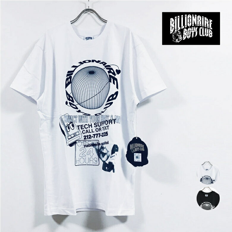 BILLIONAIRE BOYS CLUB ビリオネア ボーイズ クラブ BB TECH SUPPORT 半袖 Tシャツ メンズ 【 送料無料 】 BBC クルーネック プリント トップス ストリート系 ブランド ヒップホップ hiphop スケーター ファッション 白 ホワイト 黒 ブラック M L XL USサイズ