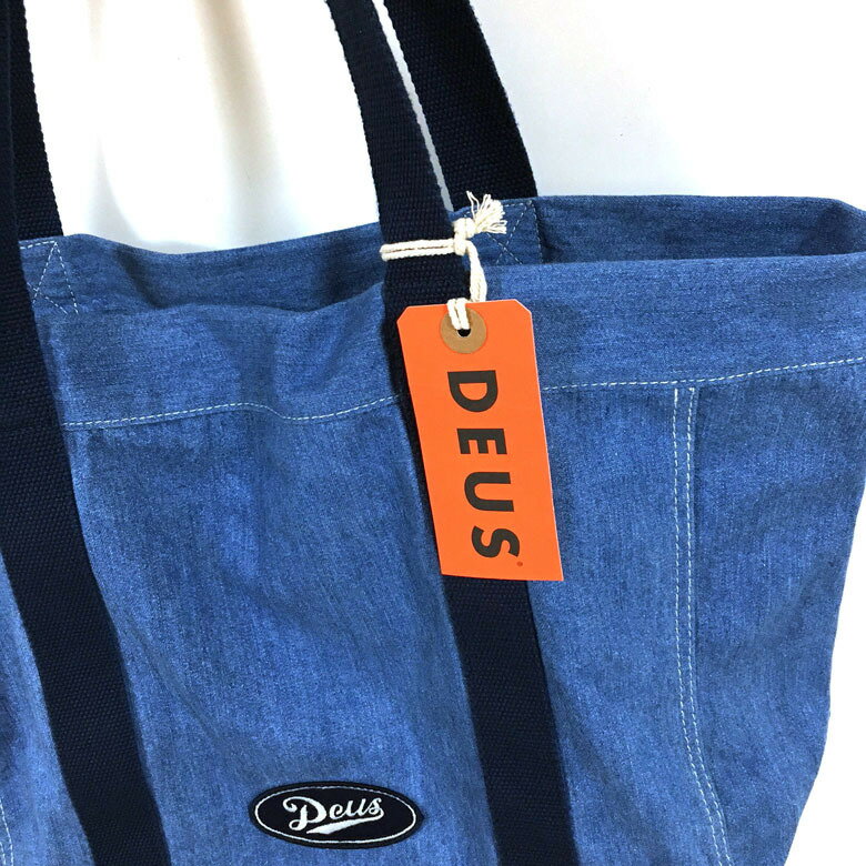 Deus ex machina デウス エクス マキナ HIGHWAY TOTE トートバッグ ユニセックス 【 送料無料 】 デニム バック ロゴ刺繍 ワッペン BAG ストリート系 バイカー サーフ スケーター ファッション メンズ レディース ネイビー ワンサイズ