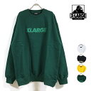 XLARGE エクストララージ EMBROIDERY STANDARD LOGO CREWNECK SWEAT スウェット 長袖 裏毛 メンズ 【 送料無料 】 ロゴ サガラ刺繍 クルーネック トレーナー ストリート系 ワーク ヒップホップ スケーター ファッション 白 黒 黄 イエロー 緑 グリーン M L XL サイズ