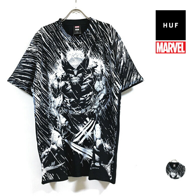 HUF nt ~ MARVEL }[x R{ WOLVERINE RAIN  TVc Y y  z hufworldwide E@ AR~ Sʃvg gbvX Xg[gn XP[^[ t@bV  ubN black M L XL USTCY