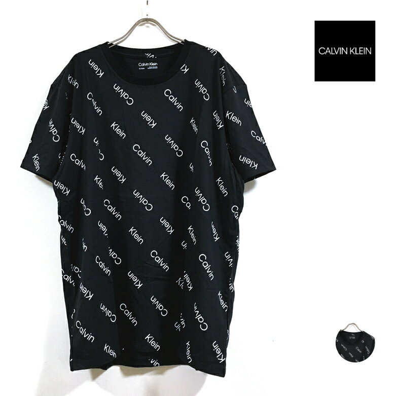 Calvin Klein カルバンクライン SS ICONIC AO PRINT TEE 半袖 Tシャツ 40DC219 メンズ 【 送料無料 】 クルーネック 総柄 ロゴ プリント トップス モード ストリート系 アメカジ ファッション ブランド 黒 ブラック M L XL 2XL USサイズ