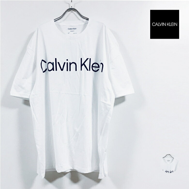 カルバン・クライン Tシャツ メンズ Calvin Klein カルバンクライン SS RLX WIDE TEE 半袖 Tシャツ 40HM890 メンズ 【 送料無料 】 リラックス ワイド ビッグシルエット ロゴ プリント トップス アメカジ ストリート系 ファッション アパレル ブランド 白 ホワイト M L XL 2XL USサイズ