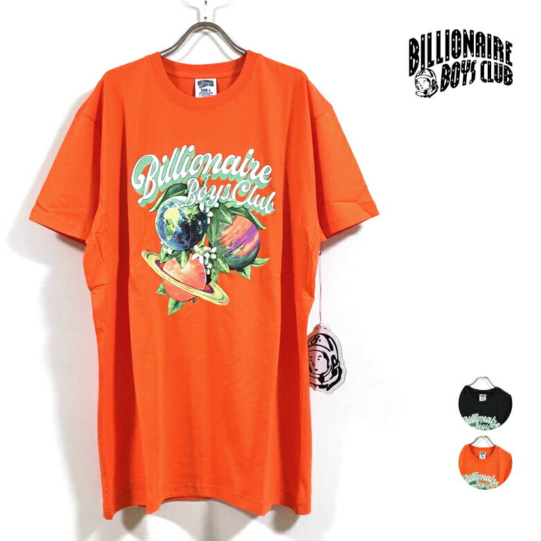 BILLIONAIRE BOYS CLUB ビリオネア ボーイズ クラブ BB PLANET TREES 半袖 Tシャツ メンズ 【 送料無料 】 BBC クルーネック プリント トップス ストリート系 b系 ヒップホップ スケーター ファッション 黒 ブラック レッドオレンジ M L XL 2XL USサイズ