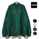 XLARGE エクストララージ TWO TONE STANDARD LOGO PULLOVER HOODED SWEAT パーカー 長袖 メンズ 【 送料無料 】 サガラ刺繍 フード スウェット トレーナー ストリート系 ヒップホップ スケーター ファッション street fashion ブラック グレー グリーン パープル M L XL