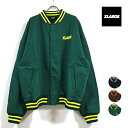 エクストララージ スタジャン メンズ XLARGE エクストララージ SWEAT VARSITY JACKET スウェット ジャケット 長袖 メンズ 【 送料無料 】 リブライン ロゴ プリント スタジャン アウター トップス ストリート系 ワーク ヒップホップ スケーター ファッション 黒 ブラック 茶 ブラウン 緑 グリーン M L XL サイズ