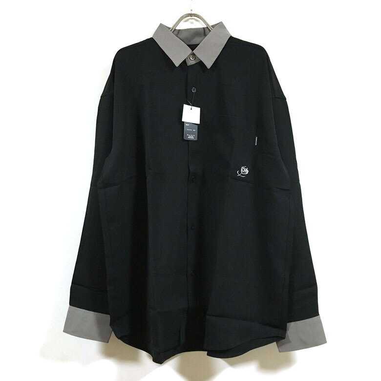 クレリック ナチュラル ストレッチ バックプリント ビッグシルエット シャツ 長袖 ...
