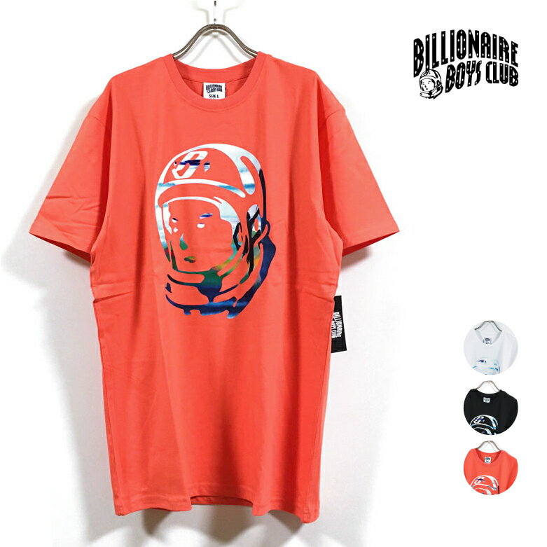 BILLIONAIRE BOYS CLUB ビリオネア ボーイズ クラブ BB HELMET 半袖 Tシャツ メンズ 【 送料無料 】 BBC ロゴ プリント クルー トップス ストリート系 ヒップホップ スケーター ファッション アパレル インポート ブランド ホワイト ブラック ピンク M L XL USサイズ