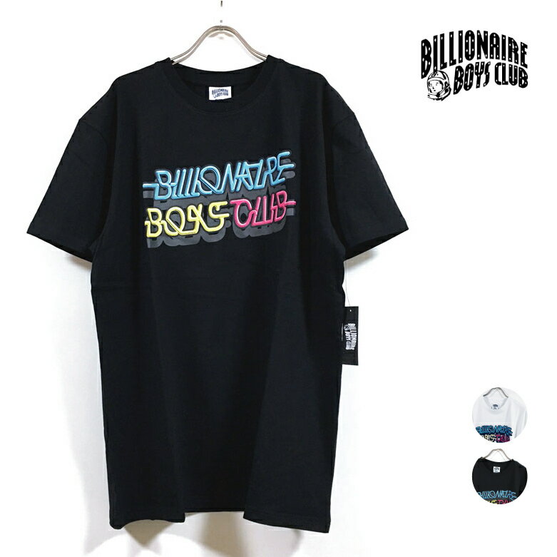 【 アウトレット 】 BILLIONAIRE BOYS CLUB ビリオネア ボーイズ クラブ BB NEON 半袖 Tシャツ メンズ 【 送料無料 】 BBC クルーネック ネオン プリント トップス ストリート系 ヒップホップ スケーター ファッション インポート 白 ホワイト 黒 ブラック M L XL USサイズ