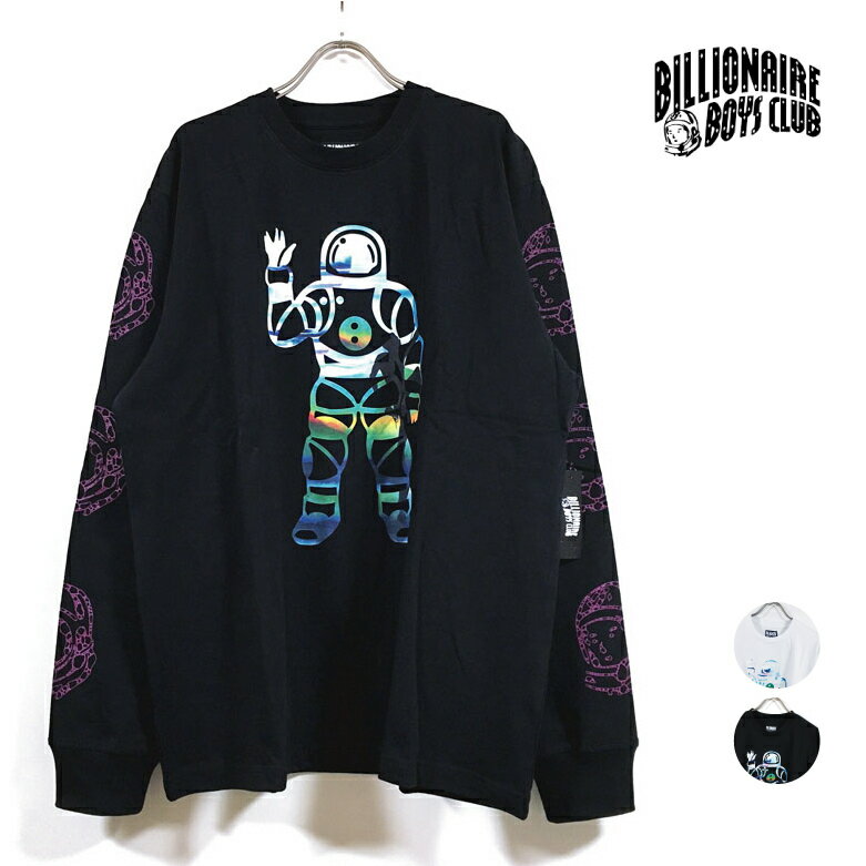 BILLIONAIRE BOYS CLUB ビリオネア ボーイズ クラブ BB ASTRO 長袖 Tシャツ メンズ 【 送料無料 】 BBC クルーネック ロンT プリント ロングスリーブ トップス ストリート系 ヒップホップ ファッション インポート ブランド 白 ホワイト 黒 ブラック M L XL USサイズ