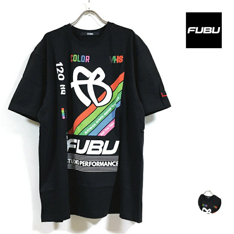 FUBU tu PRINTED TEE  TVc F12TE97 Y y  z N[ S vg tshirt gbvX Xg[gn Bn qbvzbv t@bV Ap uh street hiphop 90s fashion  ubN M L XL TCY