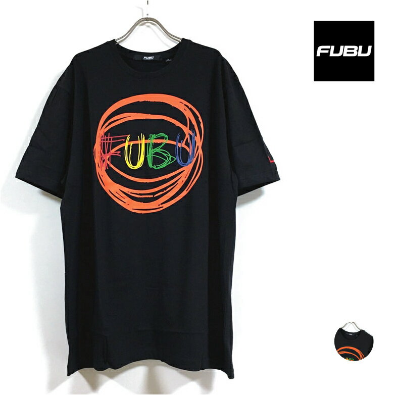 FUBU tu PRINTED TEE  TVc F12TE90 Y y  z N[lbN vg gbvX tshirt j[[N wear clothing Xg[gn qbvzbv C|[g t@bV  ubN black M L XL USTCY