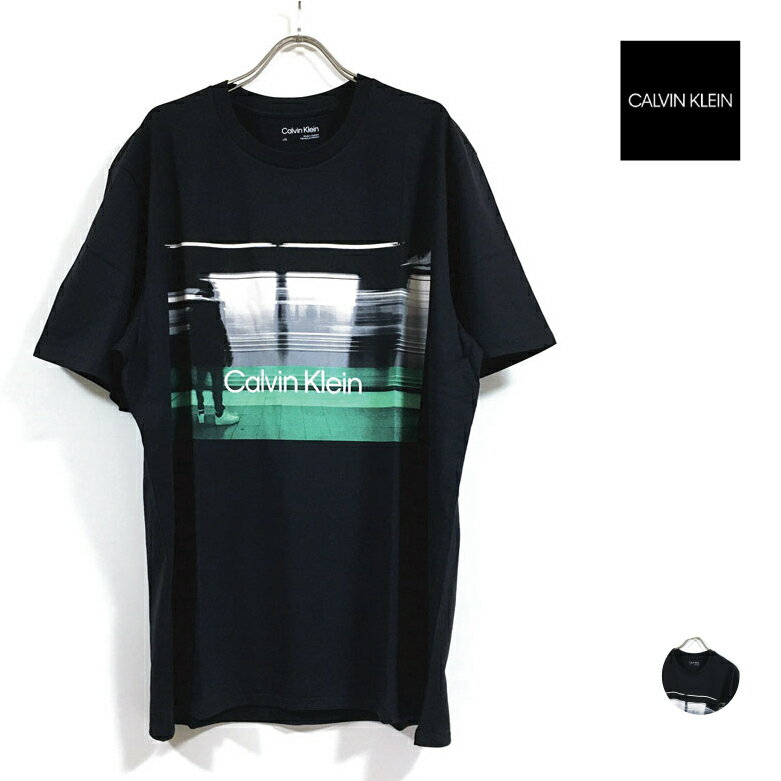 カルバン・クライン Tシャツ メンズ Calvin Klein カルバンクライン SS BLUR SUBWAY CREWNECK TEE 半袖 Tシャツ 40LM832 メンズ 【 送料無料 】 クルー プリント トップス ストリート系 カジュアル ファッション インポート アパレル ブランド 黒 ブラック black M L XL 2XL USサイズ