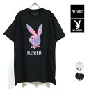 PLEASURES プレジャーズ × PLAYBOY プレイボーイ コラボ POP 半袖 Tシャツ メンズ 【 送料無料 】 クルー ロゴ プリント tshirt トップス tee ストリート系 スケーター ファッション street fashion 白 ホワイト 黒 ブラック M L XL USサイズ