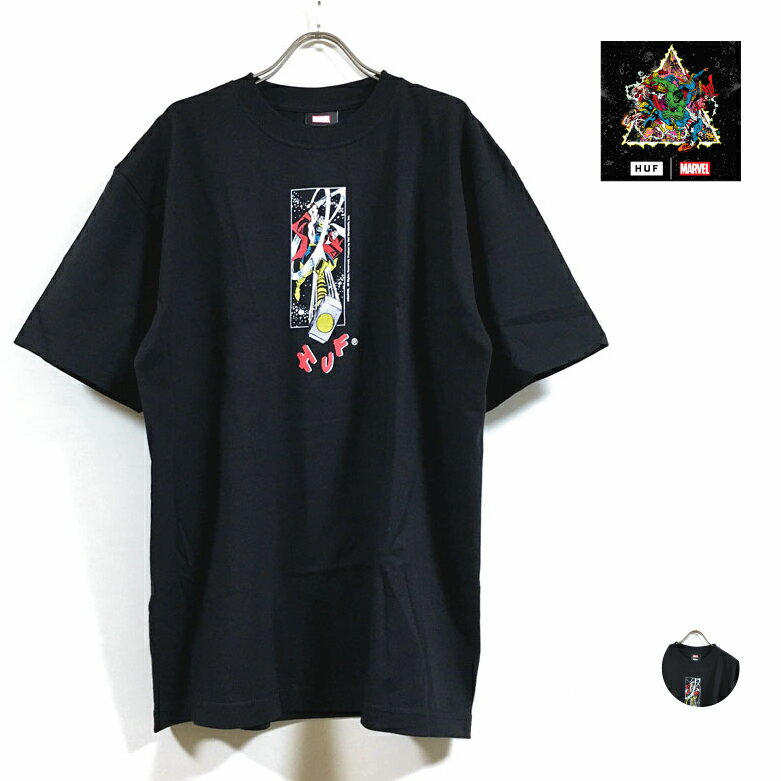 HUF nt ~ AVENGERS AxW[Y R{ HAMMER TIME  TVc Y y  z hufworldwide marvel }[x N[ V[gX[u gbvX Xg[gn XP[^[ t@bV  ubN black M L XL 2XL USTCY