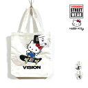 VISION STREET WEAR バッグ メンズ VISION STREET WEAR ヴィジョン ストリート ウェア × HELLO KITTY ハローキティ コラボ キャンバス トートバッグ ユニセックス 【 送料無料 】 キャラクター プリント BAG 鞄 ストリート系 スケーター ファッション ナチュラル フリーサイズ