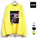 XLARGE エクストララージ FINAL WARNING 長袖 Tシャツ メンズ 【 送料無料 】 クルー フォト プリント ロンt トップス tshirt ストリート系 ワーク ヒップホップ スケーター ファッション 白 ホワイト 黒 ブラック 黄 イエロー M L XL サイズ