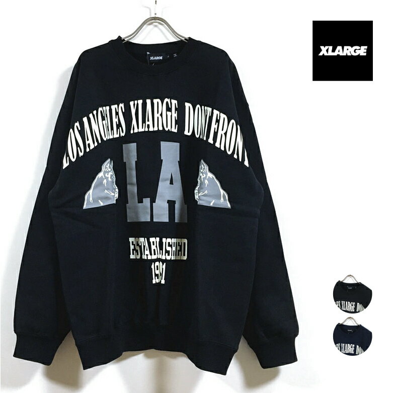 XLARGE GNXg[W BIG PRINT CREWNECK SWEAT XEFbg  Y y  z rbO vg N[lbN g[i[ gbvX Xg[gn qbvzbv XP[^[ t@bV  ubN  lCr[ M L TCY