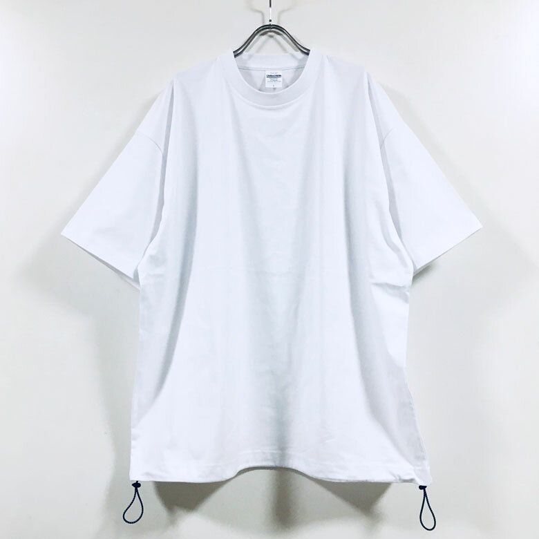 裾ドローコード ビッグシルエット Tシャツ 半袖 無地 メンズ 【 送料無料 】 6.5オンス ワイド ドロップショルダー ビッグTシャツ ストリート系 大きめ 大きいサイズ ファッション M L XL オーバーサイズ