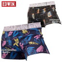 EDWIN エドウィン メンズ ボクサーパンツ 前閉じ 23AW ポリエステル64％ ネイビー＆チャコール