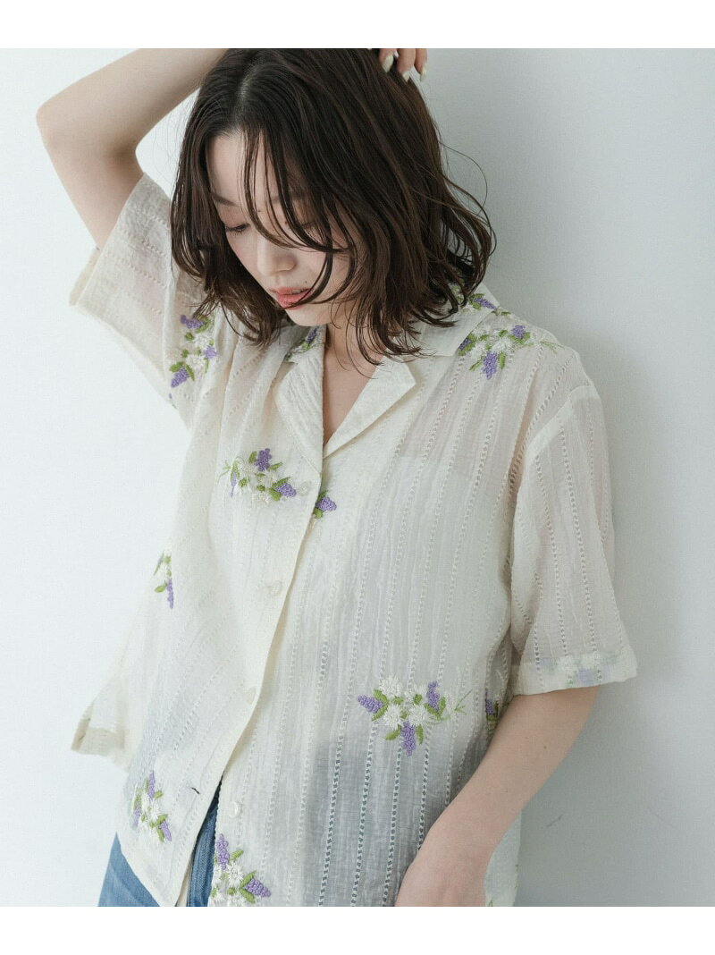 楽天市場】花 刺繍（袖の長さノースリーブ）（シャツ・ブラウス 