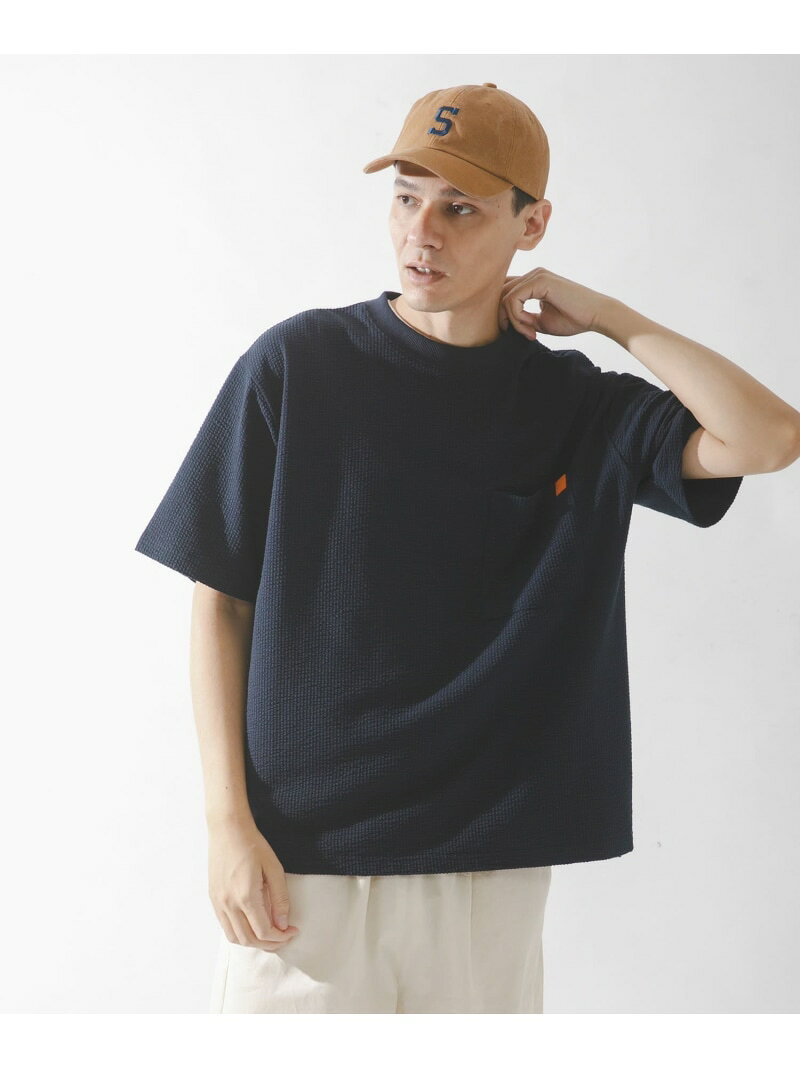 Rakuten - カットシアサッカーショートスリーブTシャツ Sonny Label サニーレーベル トップス カットソー・Tシャツ ブラック ネイビー【先行予約】*【送料無料】[Rakuten Fashion]