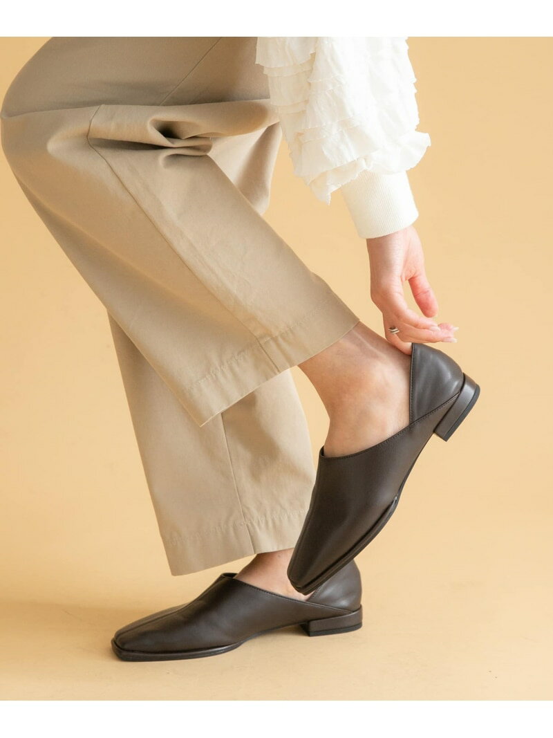 スクエアフラットスリッポン Sonny Label サニーレーベル シューズ・靴 スリッポン ブラック ベージュ ..