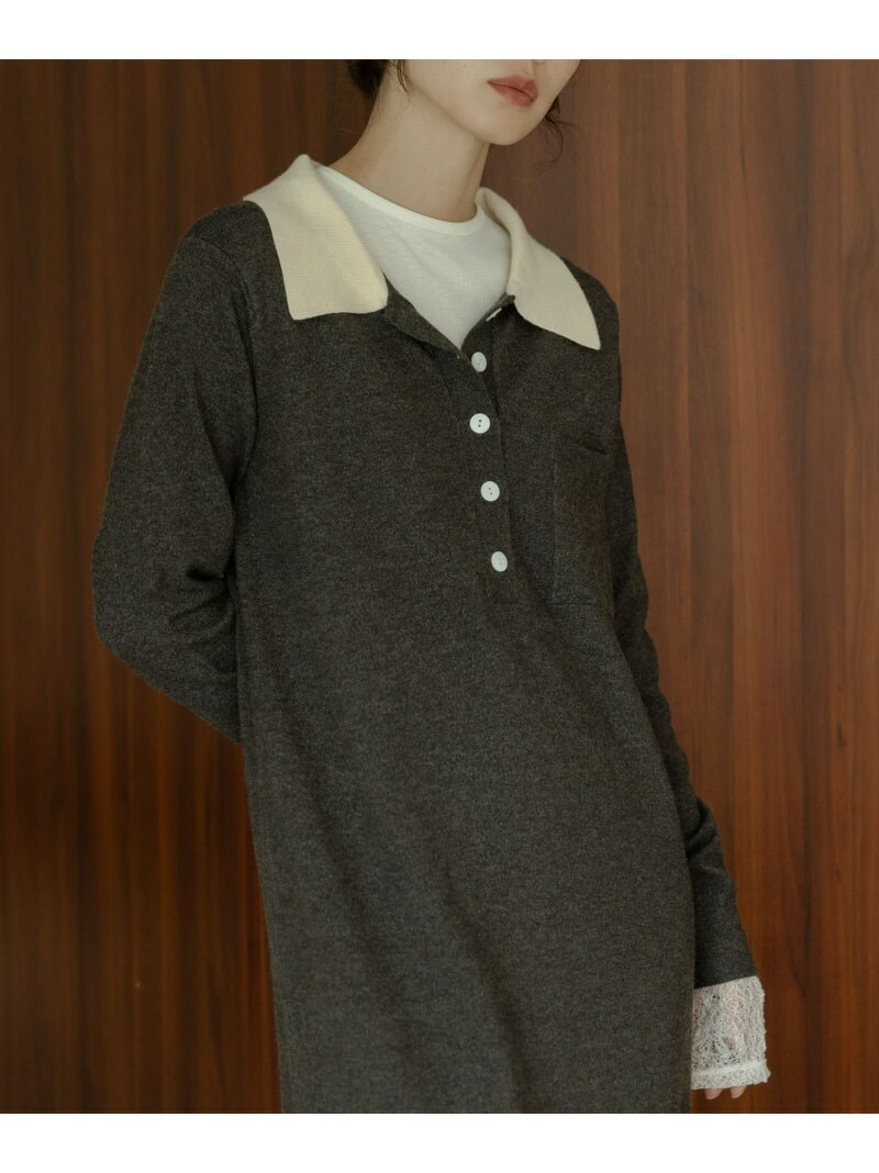 『WEB限定』ニットポロワンピース Sonny Label サニーレーベル ワンピース・ドレス ワンピース ブラウン グレー ブラック【先行予約】*【送料無料】[Rakuten Fashion]のサムネイル