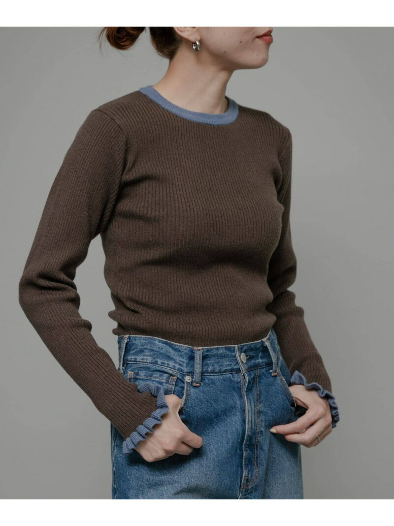 『洗濯可』袖口フリルクルーネックプルオーバー Sonny Label サニーレーベル トップス ニット[Rakuten Fashion]