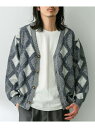 【SALE/70%OFF】ジャガードVネックニットカーディガン Sonny Label サニーレーベル トップス カーディガン レッド ホワイト グリーン【RB...