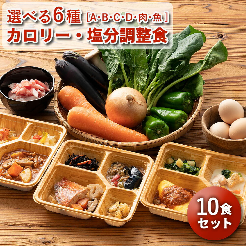 6種から選べる カロリー・塩分調整食 10食セット 10食分 10食 冷凍弁当 宅配弁当 宅配 弁当 減塩 レンジ調理 時短 低カロリー 惣菜 塩分 高齢者 健康 詰め合わせ 介護食 栄養食 時短調理 国内製造 おすすめ 簡単調理 冷凍弁当 自宅療養 健康直球便【マラソン期間限定P3倍】