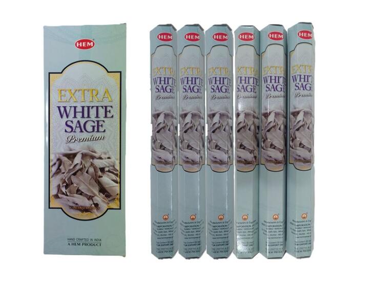 5のつく日はポイント10倍！！★インドHEM社のお香★☆エクストラ ホワイトセージ☆1ケースセット（6箱×20本..