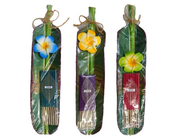 5のつく日はポイント10倍!!選べる3種類バナナリーフお香立てとお香セット♪癒しのアロマ ギフトプチプレゼントお香立て お香スティックハンドメイド プルメリアの...