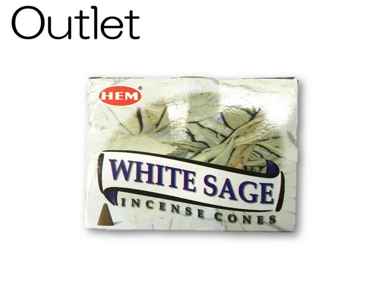 5のつく日はポイント10倍！！☆インドHEM社のお香☆【訳あり品】★箱潰れ☆箱汚れホワイトセージ★お香コーン　1個1個あたり（10粒入り）コーンタイプ 送料無料定形外郵便※ポスト投函