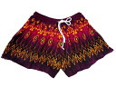 5のつく日はポイント10倍!!★アジアン ショートパンツ★NO.27★エスニックなデザインオシャレなシルエットで海 プール リゾートウエストゴム レディースフリーサイズ 送料無料♪軽量 速乾 水着リゾートや部屋着にも