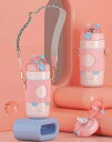 肩ひ ボトル ステンレス こども ワンタッチ 子供 水筒カバーセット キッズ ステンレス ストロー式 紐付き 500ML ストロー 子供用