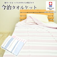 今治 タオルケット ラルゴ シングル 140×190cm ブルー/ピンク マルチボーダー柄 日本製 今治タオル 綿100% コットン 寝具 コットンケット ガーゼ 国産 高品質 洗える 洗濯可能 パイル おしゃれ 夏 母の日 かわいい 高級 夏用 北欧風 来客用