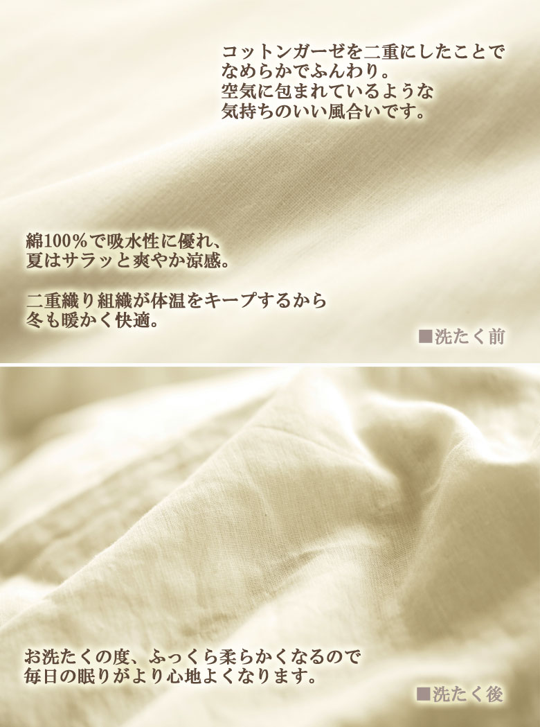 Fab the Home ダブルガーゼ ボックスシーツ ダブル 140×200×200cm 綿100％ マット...
