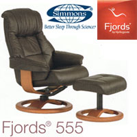 フィヨルド リクライニングチェア 555 Rベースチェア+フットスツールセット(レザータイプ：ノルディックライン）【配送・設置無料】Fjords555 R BASE CHEIR シモンズ 革 椅子 書斎 リビング 北欧