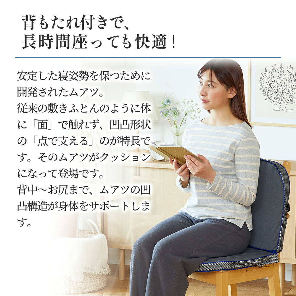 昭和西川 ムアツ クッション Lシェイプ 円座クッション 椅子用 座布団 背もたれ付 ...