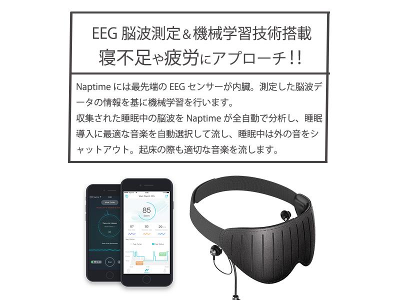 楽天スーパーセール　30%割引 アイマスク EEG脳波 AI機械学習 学習するリラクゼーションアイマスク ナップタイム / NAPTIME ウェザリー・ジャパン　楽天　マスク　在庫あり
