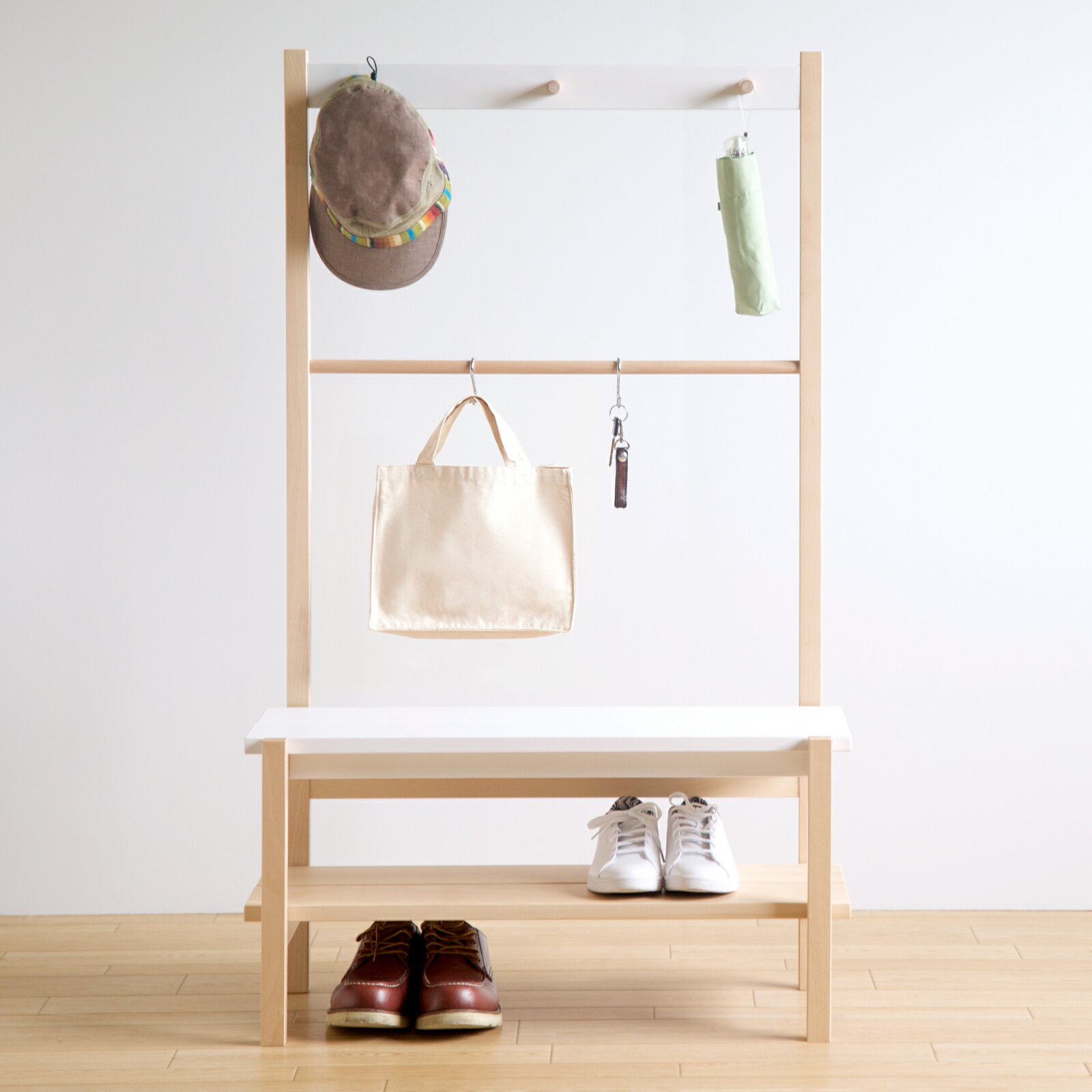 楽天市場】シューズラック コートハンガー ベンチの通販