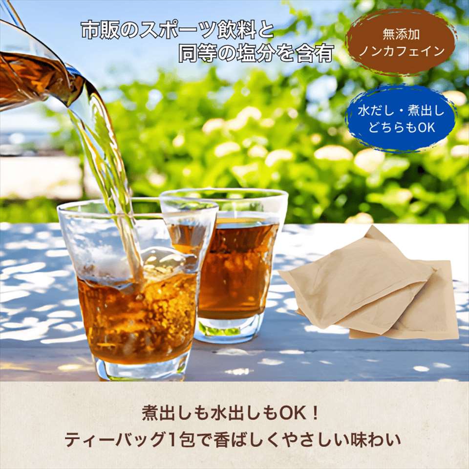 塩むぎ茶【1000円ポッキリ！送料無料】8g×20包 汗をかいた体に、やさしいご褒美。熊本天草の自然塩×国産大麦で作った塩むぎ茶（8g×20包）【ノンカフェイン・無添加】 slfarm-10000083 SLファーム サンプル画像2