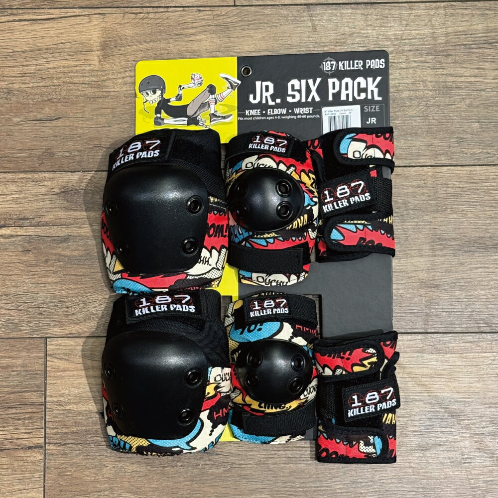 乐天商城 - スケートボード BMX プロテクター187 KILLER PAD JR COMICカラージュニアサイズサイズ 肘、膝、手首を守る3点セット