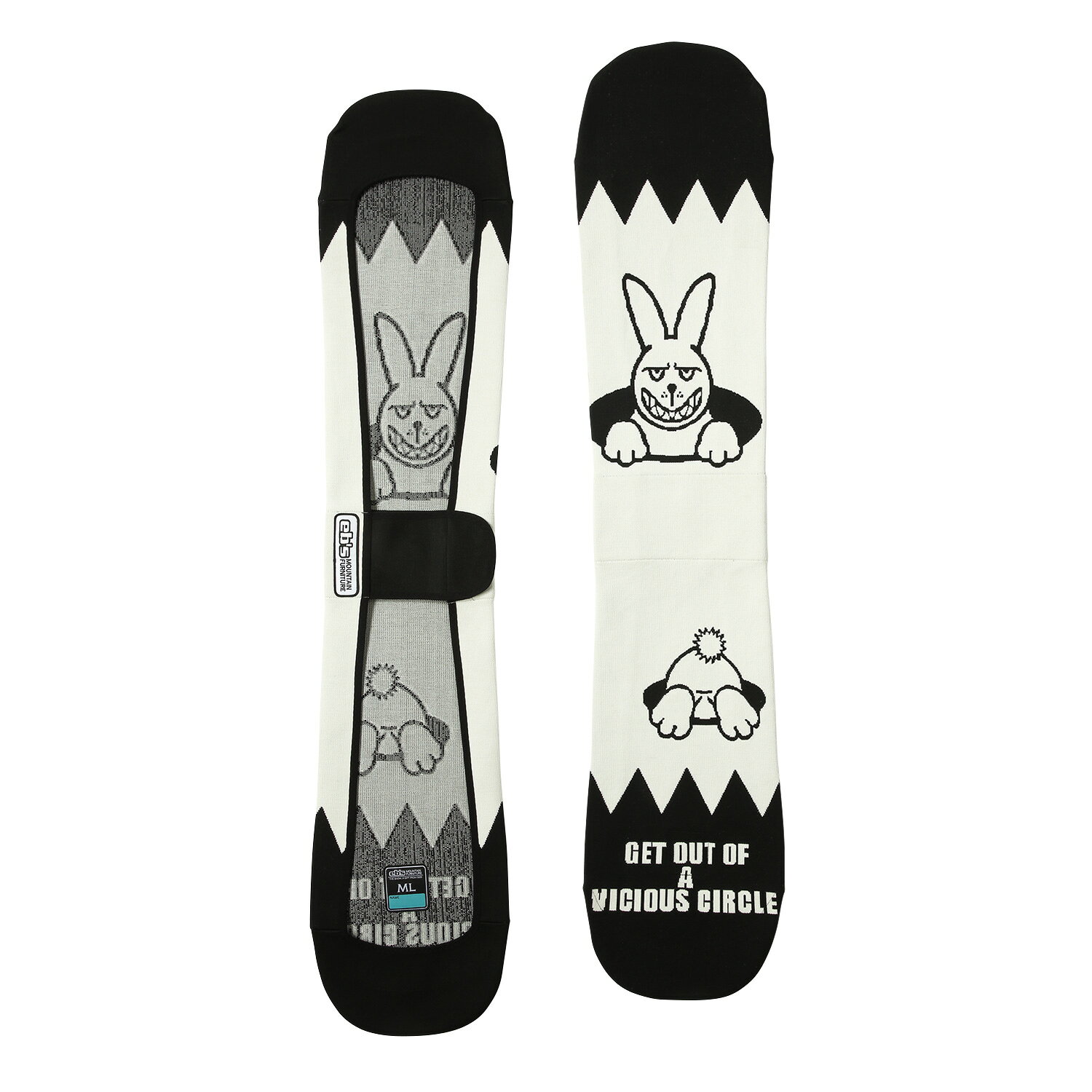 eb’s「KNIT COVER RABBIT」は、ウサギを描いたRABBIT柄を楽しめる、ジャストフィットタイプのニット製ボードカバーです。ウサギを描いたRABBIT柄で移動時の見た目にもこだわり、車内や室内へ持ち込む際にエッジ周りを覆いたい方に向け、ボードを覆う実用性と、モデル固有の柄を選ぶ楽しさを両立します。 伸縮性のあるニット素材でボードへ沿わせやすく、出し入れを行いやすくなっています。通気性と吸水性に配慮した構成で、濡れたボードを扱いやすくなっています。ノーズとテールの内側を補強し、エッジが当たる部分の傷みを抑えやすくなっています。ワイズを調整できるウエストベルトを備え、素材はポリエステルです。ウサギを描いたRABBIT柄を全面に取り入れたモデルです。 滑走後のボードを車へ積むときは、エッジやソールが車内やほかの荷物へ触れやすくなります。KNIT COVER RABBITはボードを包んで運び、駐車場から保管場所までの取り回しを整えたい場面に便利です。ウサギを描いたRABBIT柄は、柔らかな印象のキャラクターデザインでボード周りをまとめたい方に選びやすい一枚です。日帰りの移動や室内保管で、実用性と柄の好みを両立できます。 ご購入前に必ずご確認ください 当店の商品ページをご覧いただき、誠にありがとうございます。 安心してお買い物いただくため、ご注文前に下記内容を必ずご確認ください。 ■ 商品画像・カラー・仕様について 本商品は、商品画像・商品説明・メーカー資料・カタログ画像等に基づいて販売しております。 撮影環境やご使用のモニター設定により、実際の商品と色味・質感が異なって見える場合がございます。 また、メーカー都合により、掲載画像と実際にお届けする商品で、デザイン・カラー・仕様・ロゴ位置等が一部変更となる場合がございます。 これらはメーカー正規仕様の範囲内となり、使用に支障のないものについては不良品には該当いたしません。 ■ 在庫について 当店では、実店舗と通販在庫を共有しております。 在庫管理には十分注意しておりますが、ご購入のタイミングによっては売り切れとなる場合がございます。 万が一、在庫切れとなった場合は、代替商品のご提案、またはキャンセルのご連絡をさせていただきます。 ■ 海外ブランド製品について 海外ブランド製品は、製造工程や検品基準の違いにより、軽微な塗装ムラ・表面の点・微細な凹凸・小さな擦れ等が見られる場合がございます。 これらはメーカー基準内の仕様であり、通常使用に支障がないものについては不良品には該当いたしません。 ■ 価格について メーカー希望小売価格は、メーカーサイト・メーカー資料等に基づいて掲載しています。 ■ 展示品・アウトレット・特価商品について 当店では、メーカー希望小売価格より20％以上割引されている商品を「特価商品」として販売しております。 特価商品には、実店舗でのディスプレイ商品、旧モデル、型落ち商品、長期保管品、展示品等が含まれる場合がございます。 そのため、化粧箱や商品本体にキズ・擦れ・汚れ等が見られる場合がございます。 あらかじめ商品の特性をご理解いただいたうえでご注文ください。 ■ 加工作業について WAX加工やバインディング取付け作業を行う場合、作業工程上、専用バイスで商品を固定することがございます。 その際、商品表面に軽微なキズや跡が付く場合がございますが、使用に支障のないものについては不良品には該当いたしません。 ■ 返品・キャンセル・交換について ご注文確定後のキャンセル、内容変更、交換はお受けできません。 「イメージと違う」「サイズが合わない」「色味が思っていたものと違う」「デザインが異なるように感じる」「注文を間違えた」等、お客様都合による返品・交換はお受けしておりません。 商品不良・誤配送を除き、返品・交換はお受けできません。 特価商品、アウトレット商品、展示品、加工済み商品につきましても、お客様都合による返品・交換はお受けできません。 上記内容をご確認・ご了承のうえ、ご注文をお願いいたします。