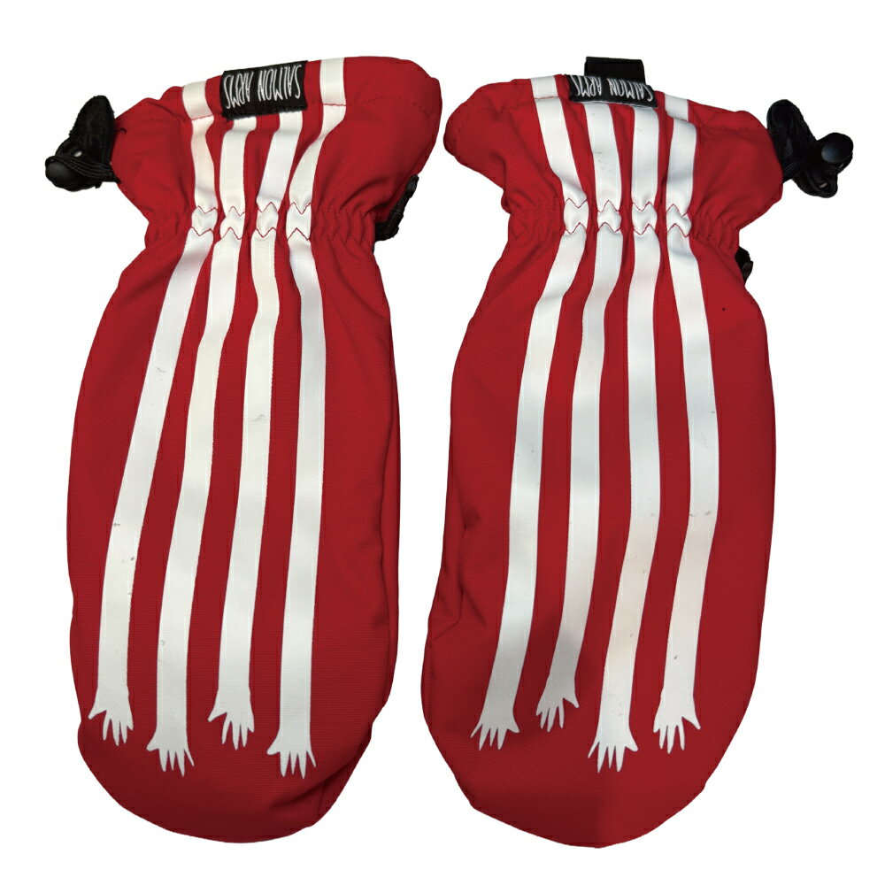 乐天商城 - SALMON ARMS サーモンアームズ スノーボード ミトン グローブ 24-25 Classic Mitt Stripes-Red Mサイズ クラシックミット レッド ストライプ 日本正規品