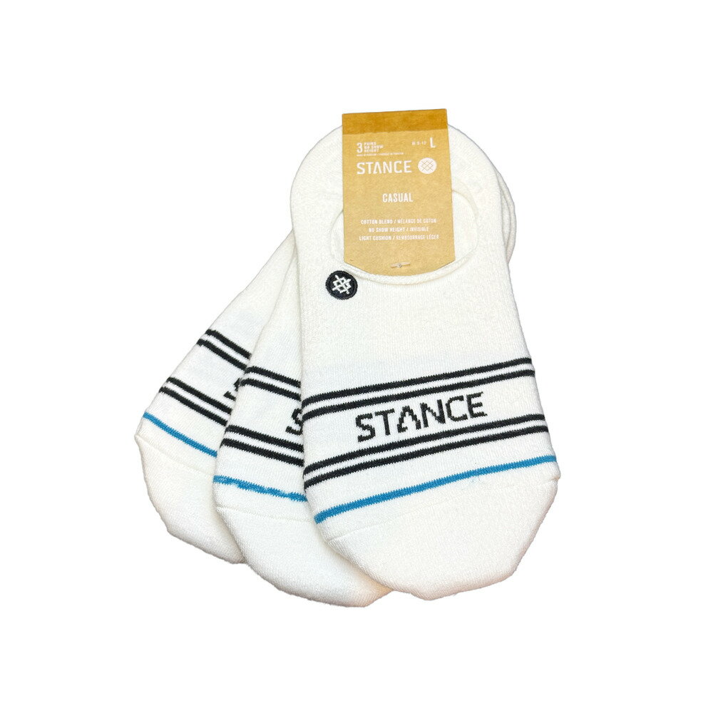 Rakuten - STANCE スタンス BASIC 3 PACK NO SHOW A145D20SRO ノーショーソックス 3足セット 靴下 White ホワイト Sサイズ 22.0?24.5cm Lサイズ 25.5?29cm カバーソックス 脱げにくい スニーカーソックス