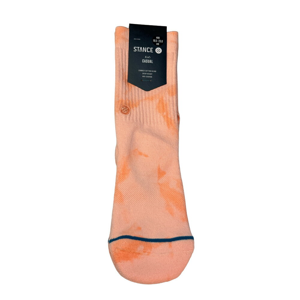 乐天商城 - STANCE スタンス Rosy Crew Socks Kids キッズ ソックス 靴下 クルーソックス タイダイ ピンク YL 19.5-23.0cm ミディアムクッション