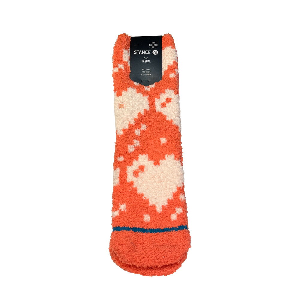 乐天商城 - STANCE スタンス DIGI HEARTS CREW K534D25DIG キッズ ソックス 靴下 クルーソックス Coral L 19.5-23.0cm コームドコットンブレンド ハート柄