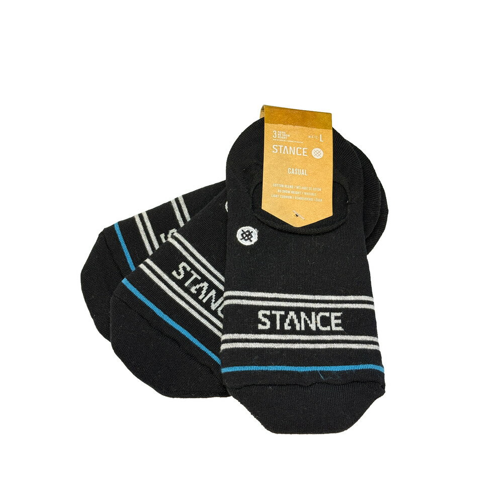 Rakuten - STANCE スタンス ソックス 3足セット メンズ 靴下 Basic 3Pack No Show Black L 25.5cm-29cm ノーショー カバーソックス スニーカーソックス 脱げにくい 無地 ブラック
